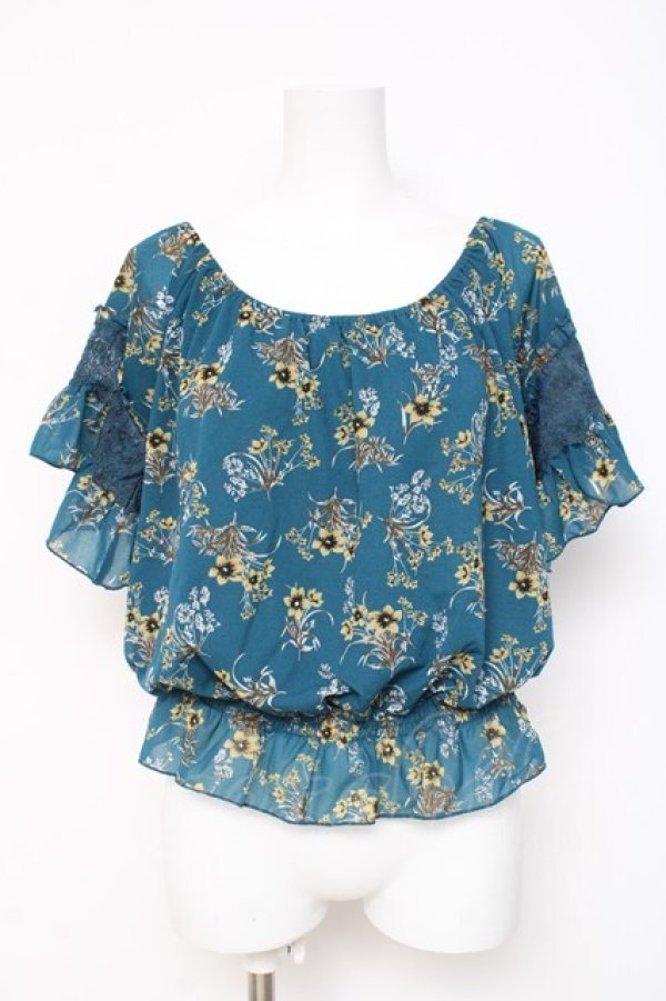 画像1: axes femme / エスパンディフレア袖プルオーバー M グリーン Y-26-03-09-051-AX-TO-SZ-ZY (1)