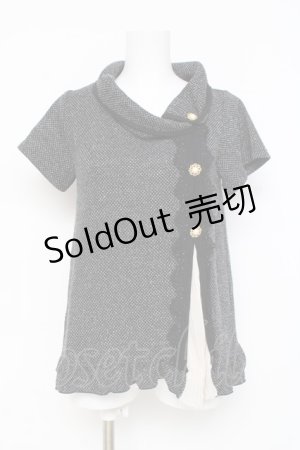 画像: axes femme / ボタンデザイントップス  黒 Y-26-03-09-053-AX-TO-SZ-ZY