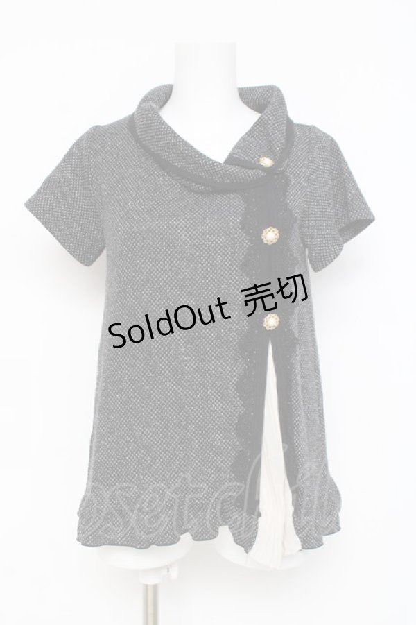 画像1: axes femme / ボタンデザイントップス  黒 Y-26-03-09-053-AX-TO-SZ-ZY (1)