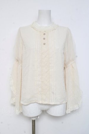 画像: axes femme POETIQUE / フリル袖ドットドビーブラウス M 生成り Y-26-03-09-056-AX-BL-SZ-ZY