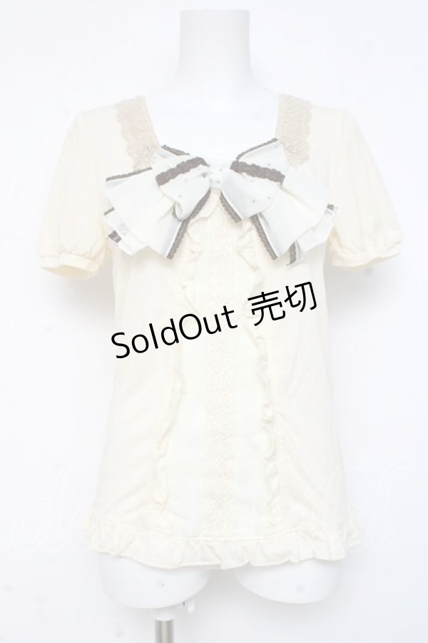 画像1: axes femme / ラメ入りBIGリボンプルオーバー M 生成り Y-26-03-09-057-AX-TO-SZ-ZY (1)