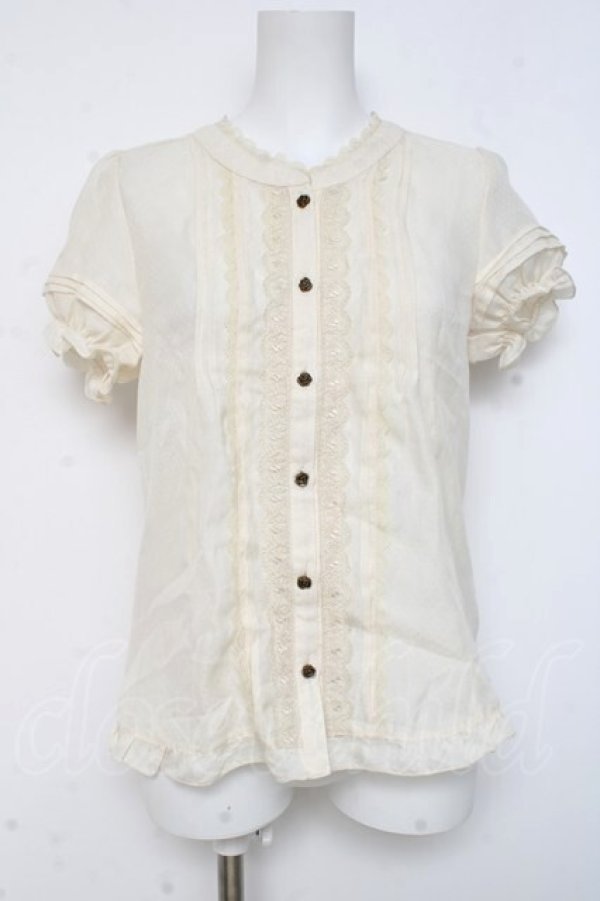 画像1: axes femme / スタンドカラードットブラウス M 生成り Y-26-03-09-058-AX-BL-SZ-ZY (1)