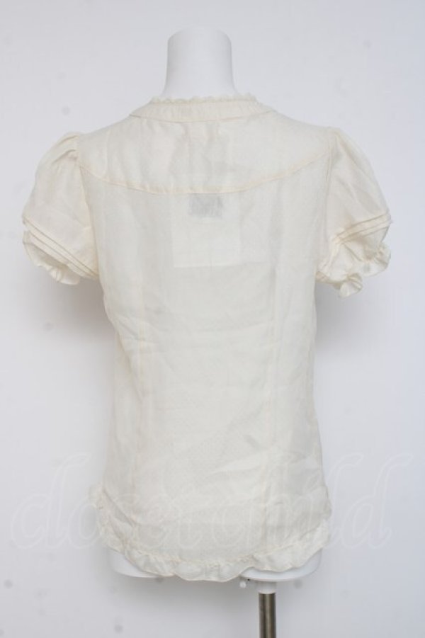 画像2: axes femme / スタンドカラードットブラウス M 生成り Y-26-03-09-058-AX-BL-SZ-ZY (2)