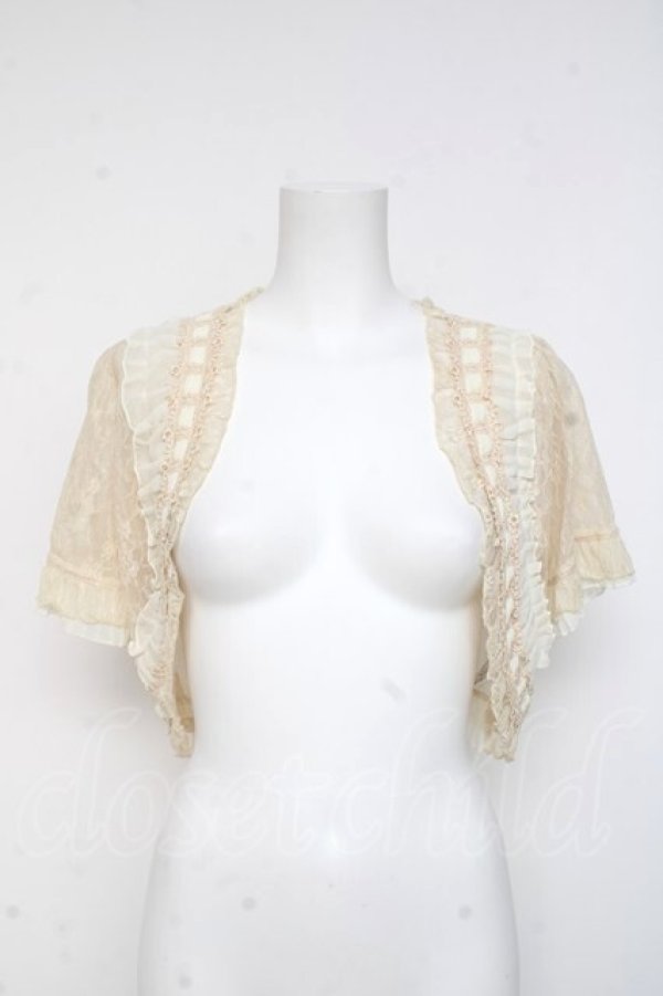 画像1: axes femme / ブローチ付きレースボレロ M 生成り Y-26-03-09-060-AX-TO-SZ-ZY (1)