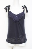 画像1: axes femme / 肩リボンレースタンク M 紺 Y-26-03-09-007-AX-TO-SZ-ZY (1)