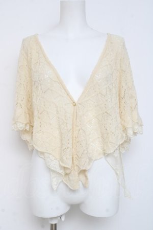 画像: axes femme / レース重ねケープトッパーカーディガン M 生成り Y-26-03-09-062-AX-TO-SZ-ZY