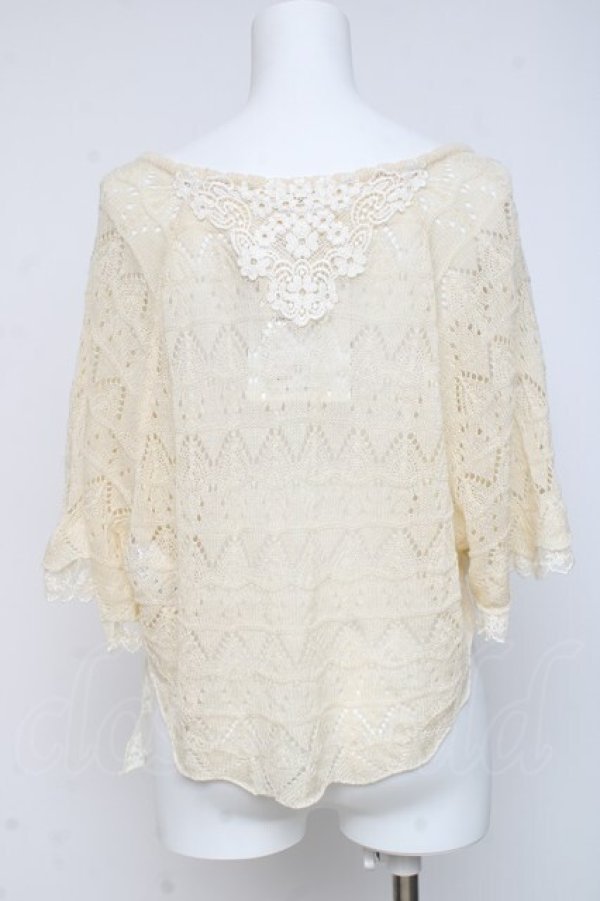 画像3: axes femme / レース重ねケープトッパーカーディガン M 生成り Y-26-03-09-062-AX-TO-SZ-ZY (3)