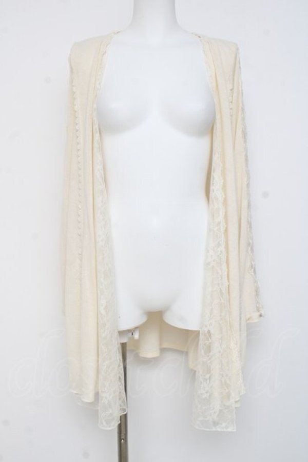 画像1: axes femme / ジレ重ね着風ロングカーディガン M 生成り Y-26-03-09-067-AX-TO-SZ-ZY (1)