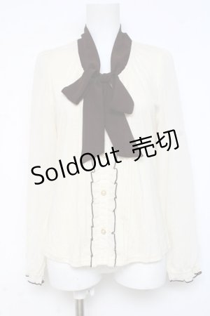 画像: axes femme / ボータイブラウス風プルオーバー M 生成り Y-26-03-09-072-AX-TO-SZ-ZS