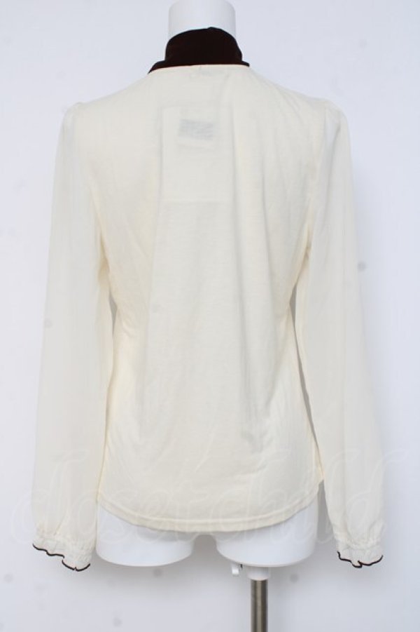 画像2: axes femme / ボータイブラウス風プルオーバー M 生成り Y-26-03-09-072-AX-TO-SZ-ZY (2)