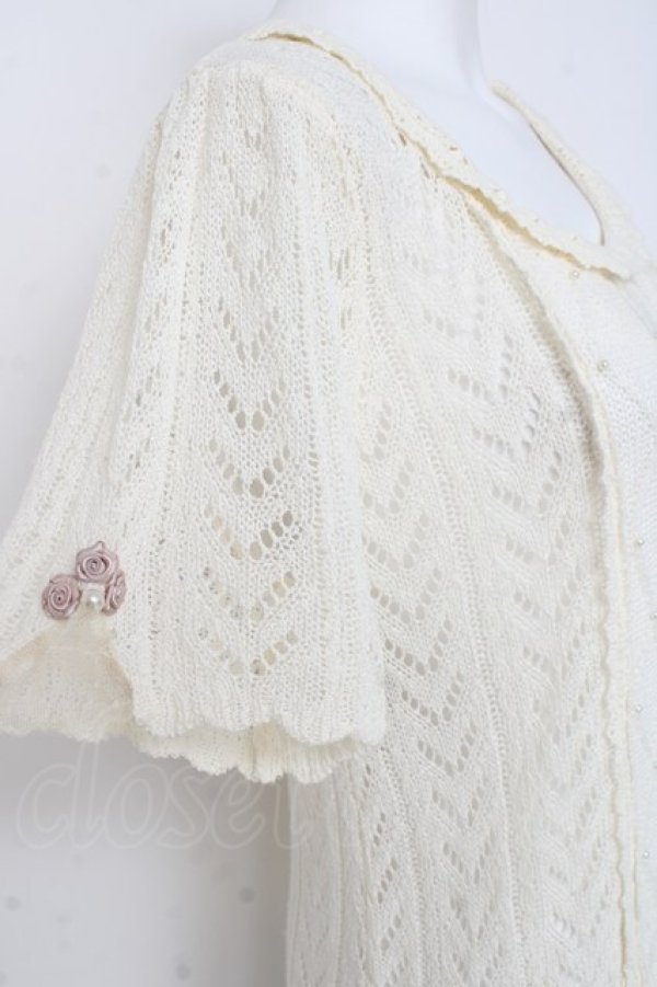 画像3: axes femme / プチバラ使い透かし編みニット M 生成り Y-26-03-09-073-AX-TO-SZ-ZY (3)