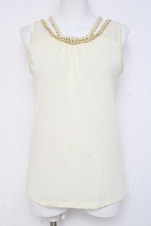 画像: axes femme / ビジューストラップ付きタンク M 生成り Y-26-03-09-008-AX-TO-SZ-ZY