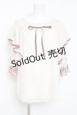 画像: axes femme / 刺繍入パイピングプルオーバー M 生成り Y-26-03-09-075-AX-BL-SZ-ZY