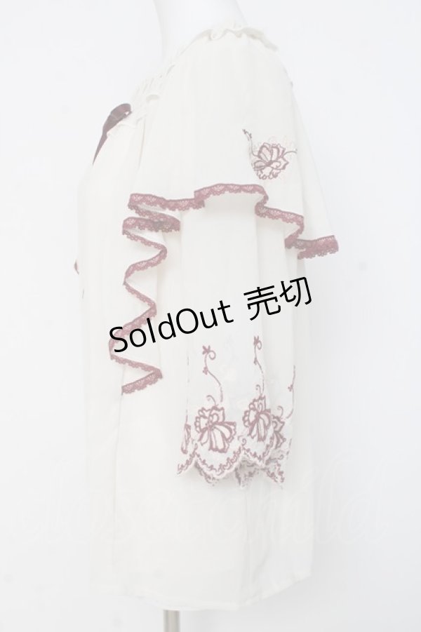 画像2: axes femme / 刺繍入パイピングプルオーバー M 生成り Y-26-03-09-075-AX-BL-SZ-ZY (2)