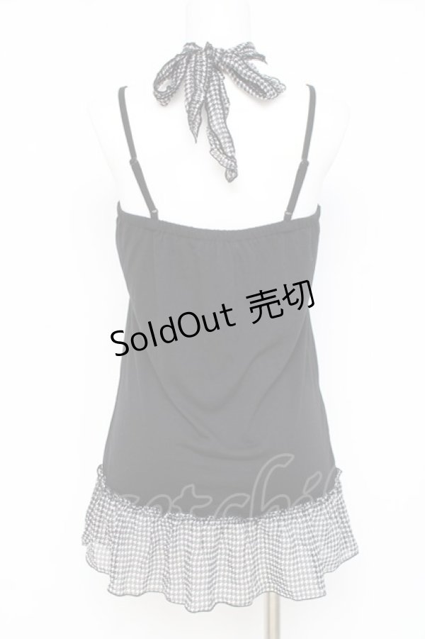 画像2: axes femme / 千鳥柄キャミトップス M 黒 Y-26-03-09-001-AX-TO-SZ-ZY (2)