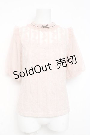 画像: axes femme POETIQUE / プチスタンド縦柄レースプルオーバー M アワピンク Y-26-03-09-079-AX-TO-SZ-ZY