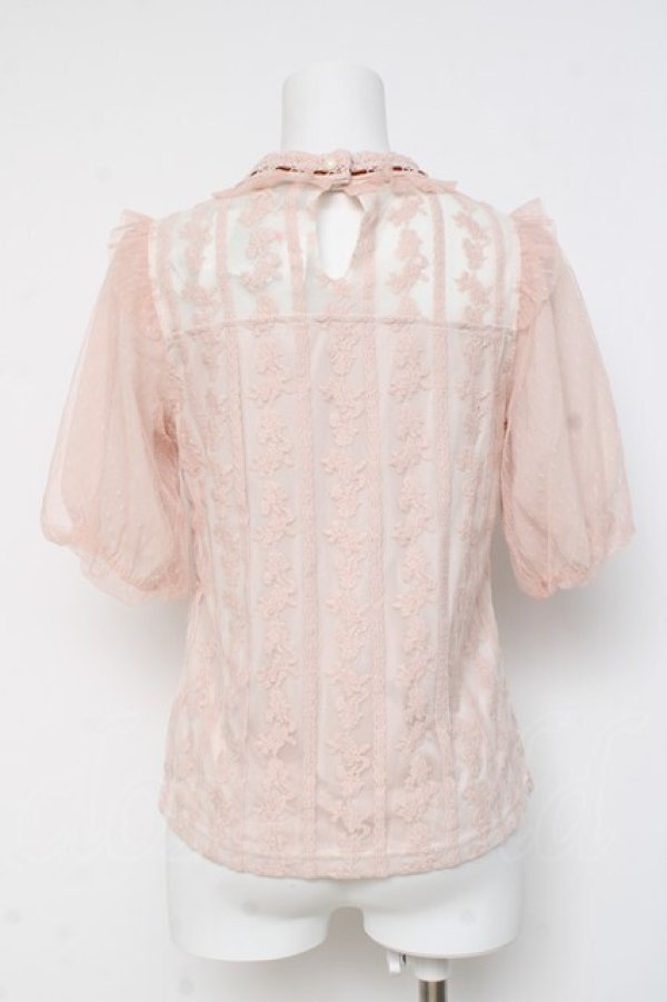 画像2: axes femme POETIQUE / プチスタンド縦柄レースプルオーバー M アワピンク Y-26-03-09-079-AX-TO-SZ-ZY (2)