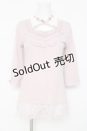 画像: axes femme / プチローズホルター5部袖カットソー M ラベンダー Y-26-03-09-081-AX-TO-SZ-ZY