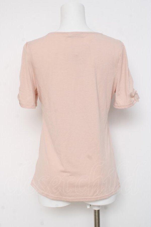 画像3: axes femme / ローズレースVネック半袖カットソー M ピンク Y-26-03-09-082-AX-TO-SZ-ZY (3)