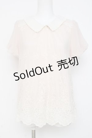 画像: axes femme / チュール重ね半袖トップス M ピンク Y-26-03-09-085-AX-TO-SZ-ZY