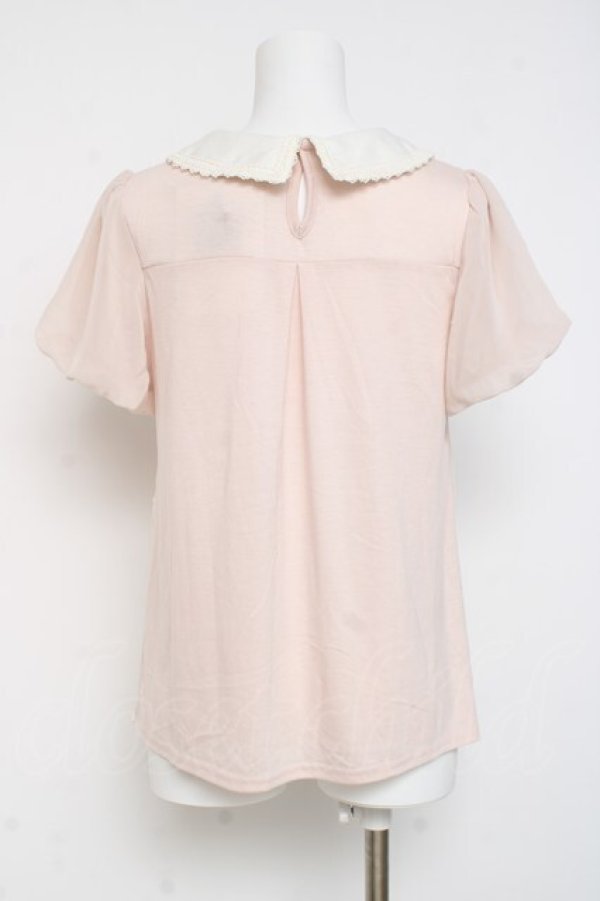 画像2: axes femme / チュール重ね半袖トップス M ピンク Y-26-03-09-085-AX-TO-SZ-ZY (2)