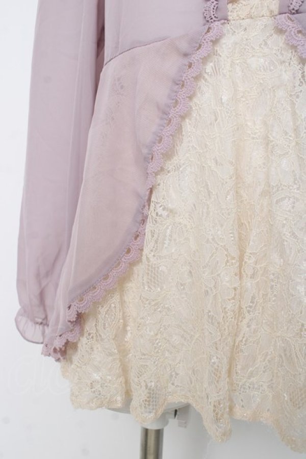 画像4: axes femme / レースアップシフォントップス M ラベンダー Y-26-03-09-088-AX-BL-SZ-ZY (4)