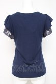 画像3: axes femme / 袖プチバラ使いトップス M 紺 Y-26-03-09-089-AX-TO-SZ-ZY (3)