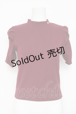 画像: evelyn / ロゴチャームギャザートップス  ボルドー Y-26-03-09-091-LO-TO-SZ-ZY