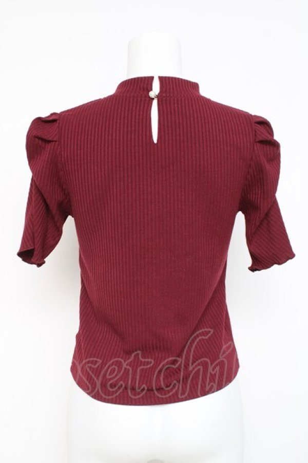 画像2: evelyn / ロゴチャームギャザートップス  ボルドー Y-26-03-09-091-LO-TO-SZ-ZY (2)