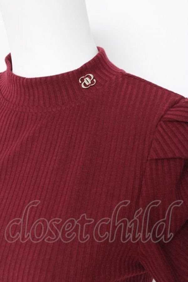 画像3: evelyn / ロゴチャームギャザートップス  ボルドー Y-26-03-09-091-LO-TO-SZ-ZY (3)