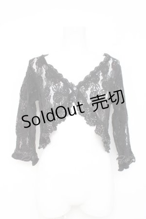 画像: axes femme / 鈎針フリル総レースボレロ M 黒 Y-26-03-09-092-AX-TO-SZ-ZY