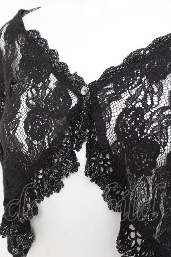 画像3: axes femme / 鈎針フリル総レースボレロ M 黒 Y-26-03-09-092-AX-TO-SZ-ZY (3)