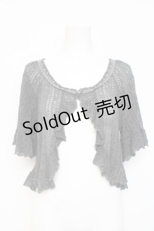 画像: axes femme / 透かし編みフリルニットボレロ M グレー Y-26-03-09-093-AX-TO-SZ-ZY