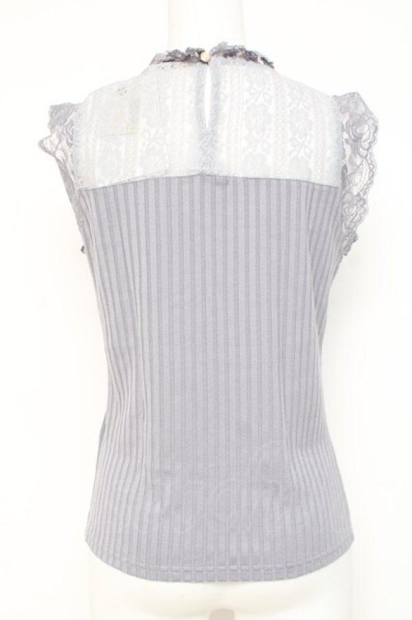 画像2: axes femme / パールデザインビスチェプルオーバー  ブルーグレー Y-26-03-09-010-AX-TO-SZ-ZY (2)