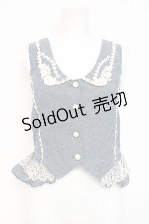 画像: axes femme / フラワーレースベスト  ブルー Y-26-03-09-011-AX-TO-SZ-ZI