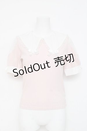 画像: NOEMIE / リボン付きBIGカラーカットソー M ピンク Y-26-03-09-101-LO-TO-SZ-ZY