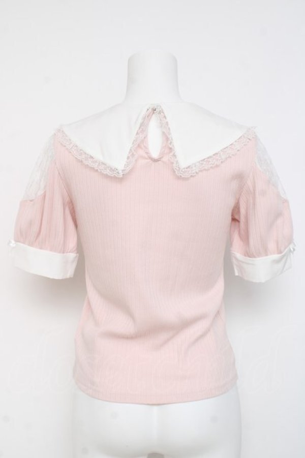 画像3: NOEMIE / リボン付きBIGカラーカットソー M ピンク Y-26-03-09-101-LO-TO-SZ-ZY (3)