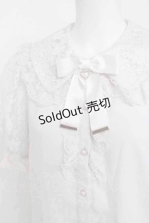 画像3: Secret Honey / レース袖フリル半袖ブラウス 2 サックス Y-26-03-09-102-CA-BL-SZ-ZY (3)