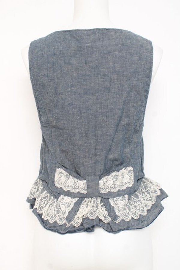 画像2: axes femme / フラワーレースベスト  ブルー Y-26-03-09-011-AX-TO-SZ-ZY (2)