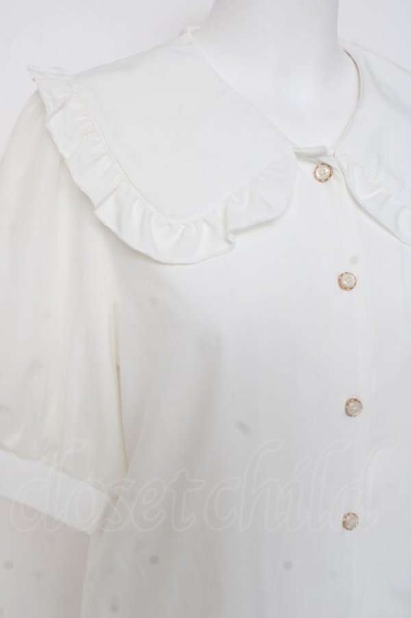 画像3: majoretty / チュールスリーブブラウス M 白 Y-26-03-09-103-LO-BL-SZ-ZY (3)