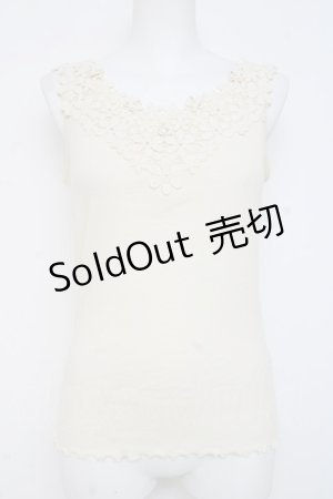 画像: axes femme / 刺繍レースタンク  生成り Y-26-03-09-012-AX-TO-SZ-ZY