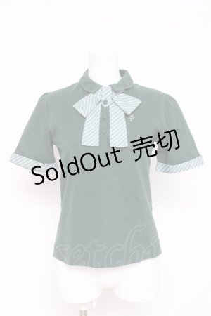 画像: Fi.n.t / キャンディーストライプタイポロシャツ  グリーン Y-26-03-09-110-CA-BL-SZ-ZY