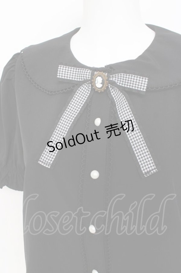 画像3: Ank Rouge / カメオリボンクラシカルブラウス M 黒 Y-26-03-09-111-CA-BL-SZ-ZY (3)