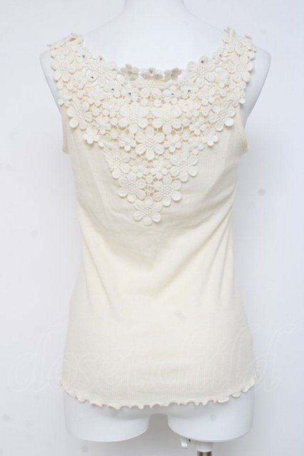 画像2: axes femme / 刺繍レースタンク  生成り Y-26-03-09-012-AX-TO-SZ-ZY (2)