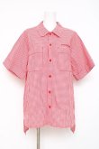 画像1: Physical Drop / サマーギンガムシリーズボーイフレンドワークシャツ  赤 Y-26-03-09-113-LO-BL-SZ-ZY (1)