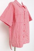 画像4: Physical Drop / サマーギンガムシリーズボーイフレンドワークシャツ  赤 Y-26-03-09-113-LO-BL-SZ-ZY (4)