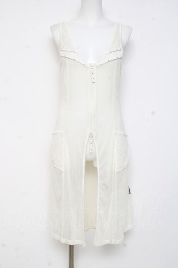 画像1: Ozz Croce / シースルーZIPジレ  オフ白 Y-26-03-09-115-OO-TO-SZ-ZY (1)