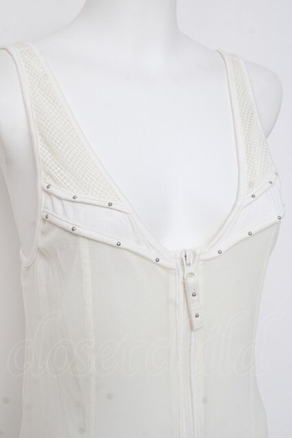 画像4: Ozz Croce / シースルーZIPジレ  オフ白 Y-26-03-09-115-OO-TO-SZ-ZY (4)