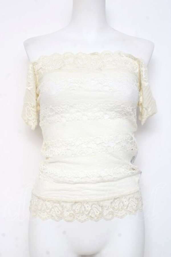 画像1: Ozz Croce / レースフリルオフショルトップス  オフ白 Y-26-03-09-118-OO-TO-SZ-ZY (1)