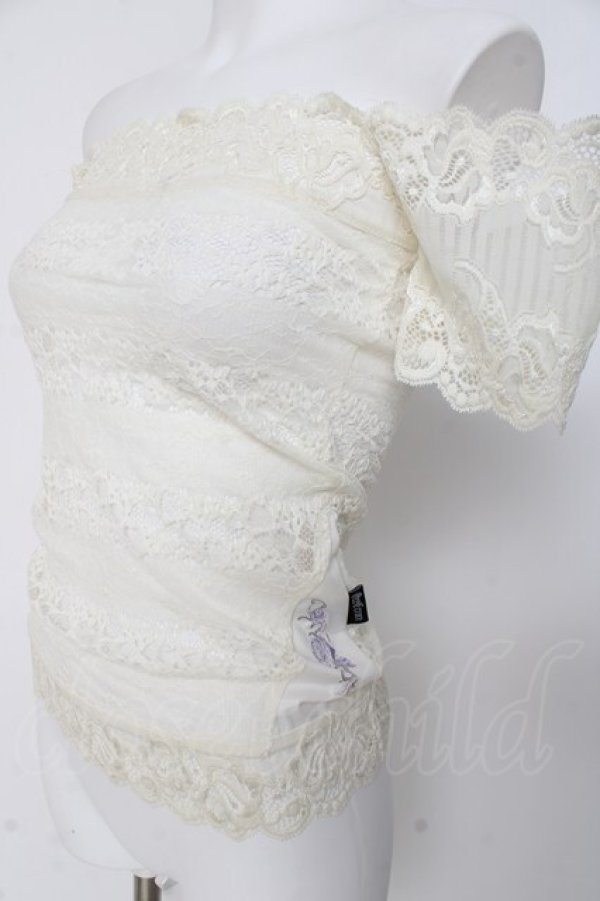 画像2: Ozz Croce / レースフリルオフショルトップス  オフ白 Y-26-03-09-118-OO-TO-SZ-ZY (2)